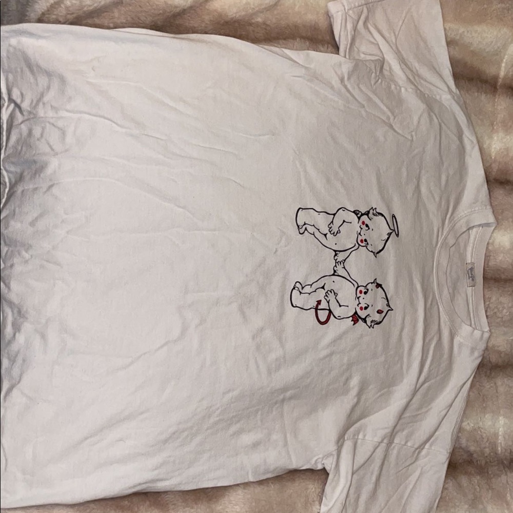 Brandy Melville, John Galt. Baby angel and devil graphic tee.